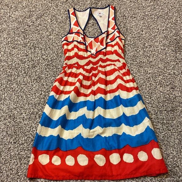 Anthropologie We Love Vera High Seas Dress with Smocked Waist & Cutout Back - Picture 3 of 9